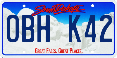 SD license plate 0BHK42