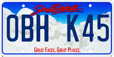 SD license plate 0BHK45