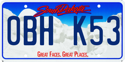 SD license plate 0BHK53