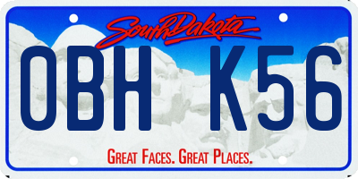 SD license plate 0BHK56