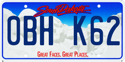 SD license plate 0BHK62