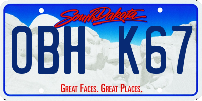 SD license plate 0BHK67