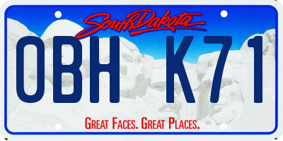 SD license plate 0BHK71