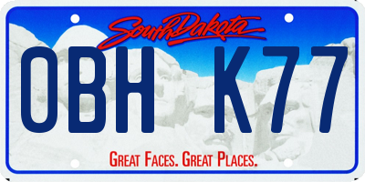 SD license plate 0BHK77