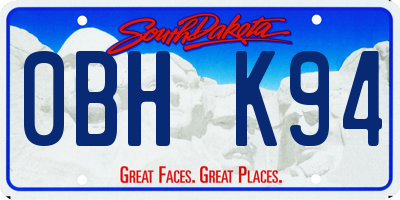 SD license plate 0BHK94