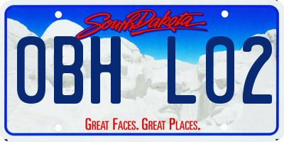 SD license plate 0BHL02