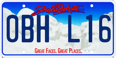 SD license plate 0BHL16