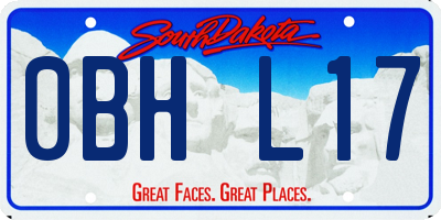 SD license plate 0BHL17