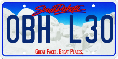 SD license plate 0BHL30