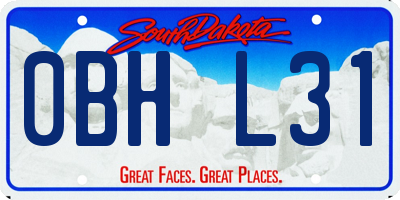 SD license plate 0BHL31