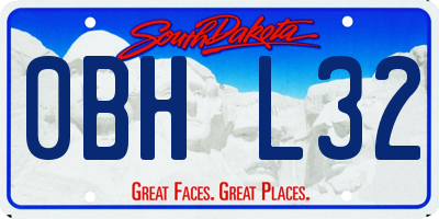 SD license plate 0BHL32