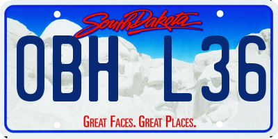 SD license plate 0BHL36