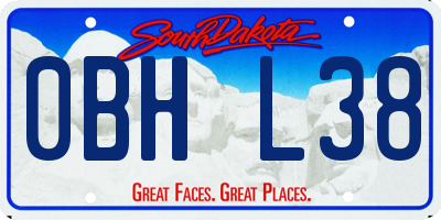 SD license plate 0BHL38