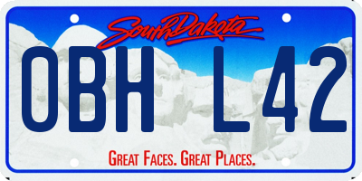 SD license plate 0BHL42