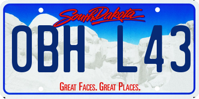 SD license plate 0BHL43