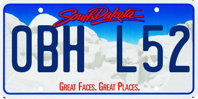 SD license plate 0BHL52