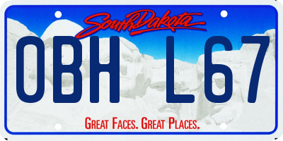 SD license plate 0BHL67