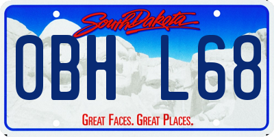 SD license plate 0BHL68