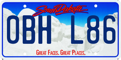 SD license plate 0BHL86