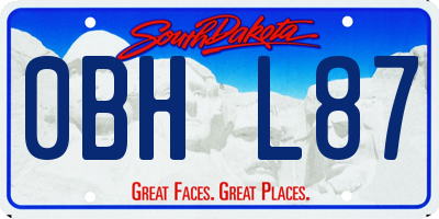 SD license plate 0BHL87