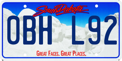 SD license plate 0BHL92