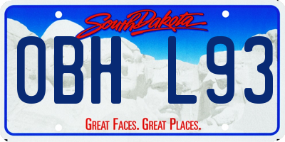 SD license plate 0BHL93
