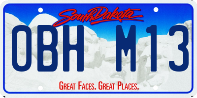 SD license plate 0BHM13