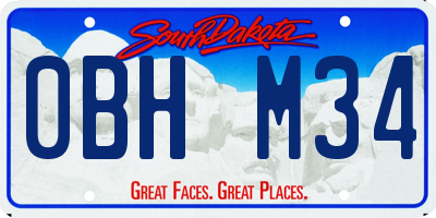 SD license plate 0BHM34