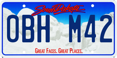 SD license plate 0BHM42