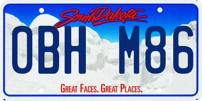 SD license plate 0BHM86