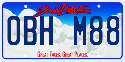 SD license plate 0BHM88
