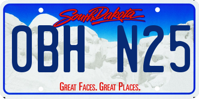 SD license plate 0BHN25