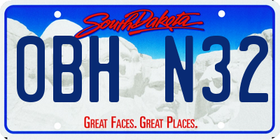 SD license plate 0BHN32