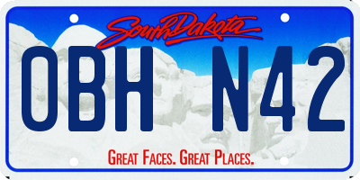 SD license plate 0BHN42