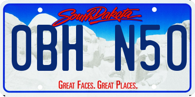 SD license plate 0BHN50