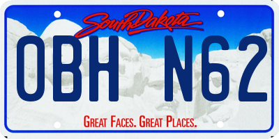 SD license plate 0BHN62