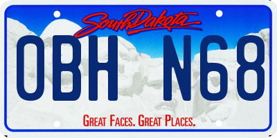 SD license plate 0BHN68