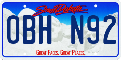 SD license plate 0BHN92