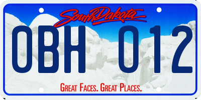 SD license plate 0BHO12