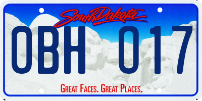SD license plate 0BHO17