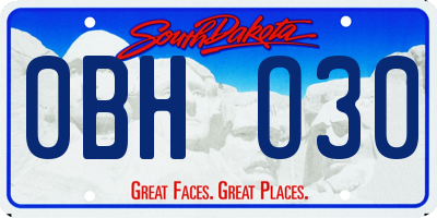 SD license plate 0BHO30