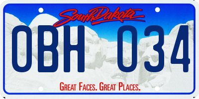 SD license plate 0BHO34
