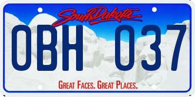 SD license plate 0BHO37