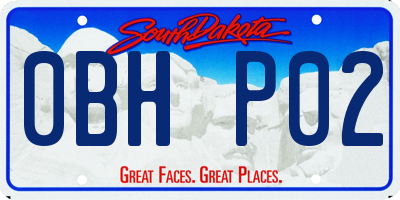 SD license plate 0BHP02