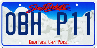 SD license plate 0BHP11