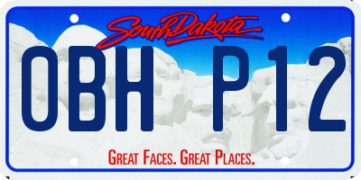 SD license plate 0BHP12