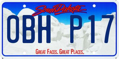 SD license plate 0BHP17