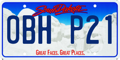 SD license plate 0BHP21