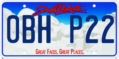 SD license plate 0BHP22
