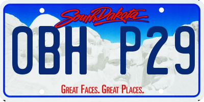 SD license plate 0BHP29